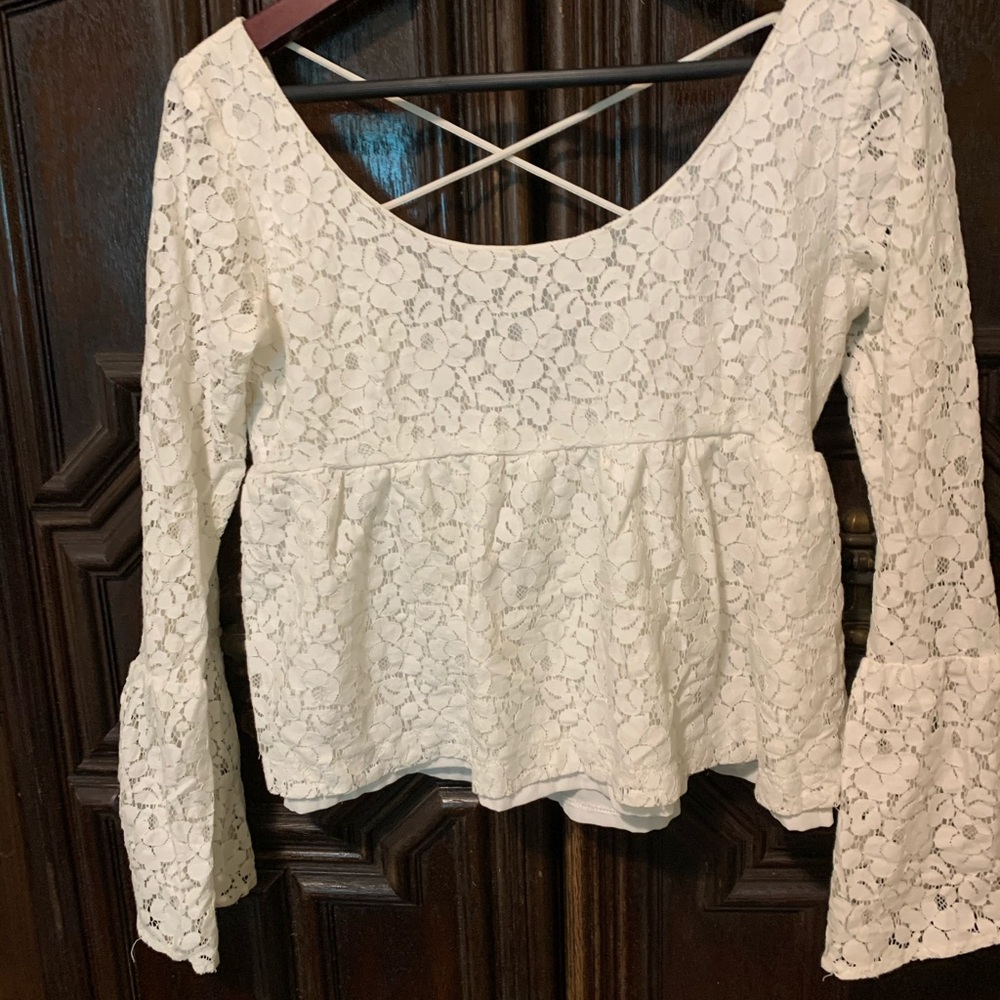 Lace Bell Sleeve Top